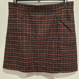 Ann Taylor LOFT Plaid Wool Blend Skirt Size 10